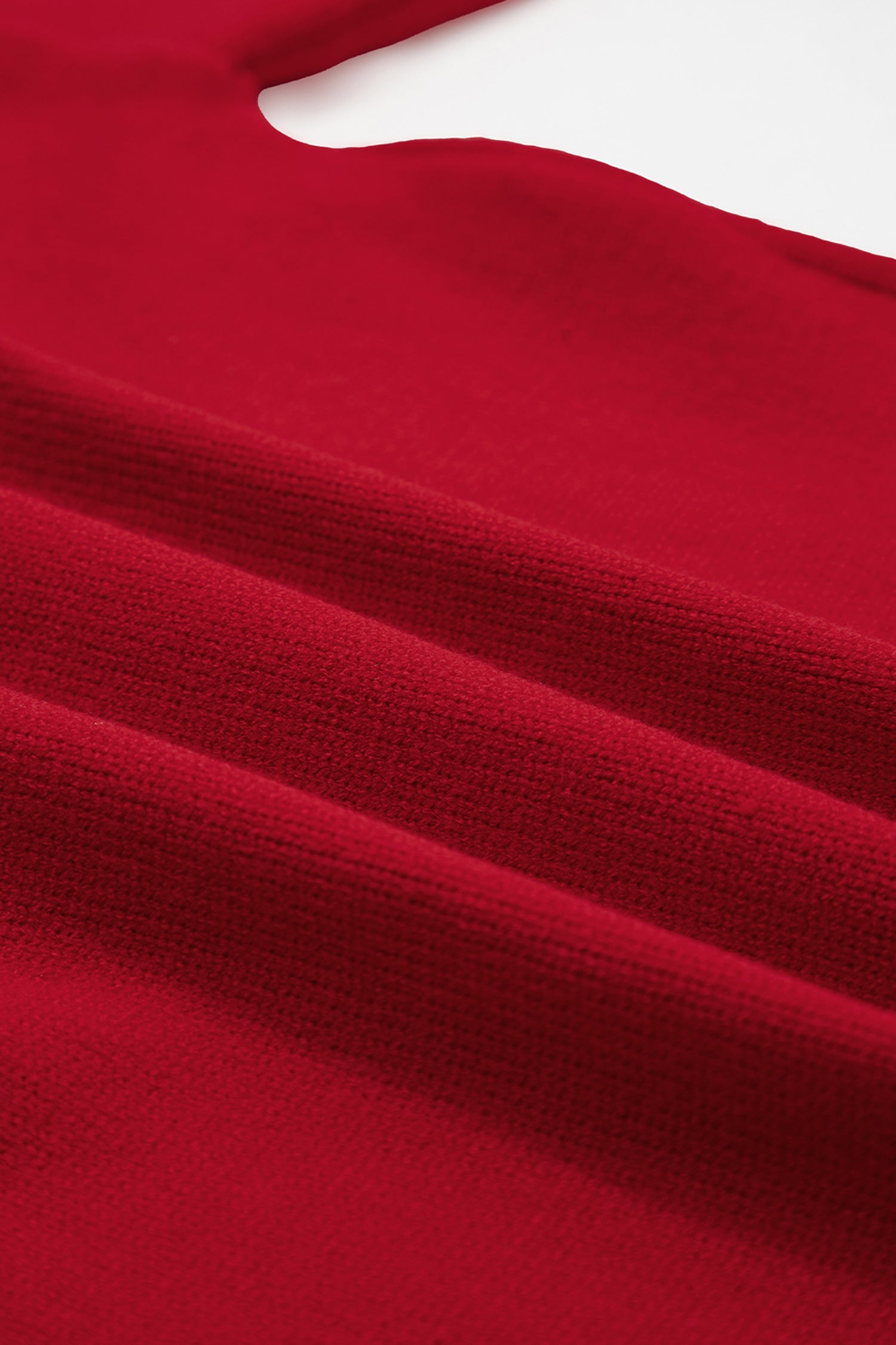 Christmas Sequin Bow Ribbed Trim Sweater