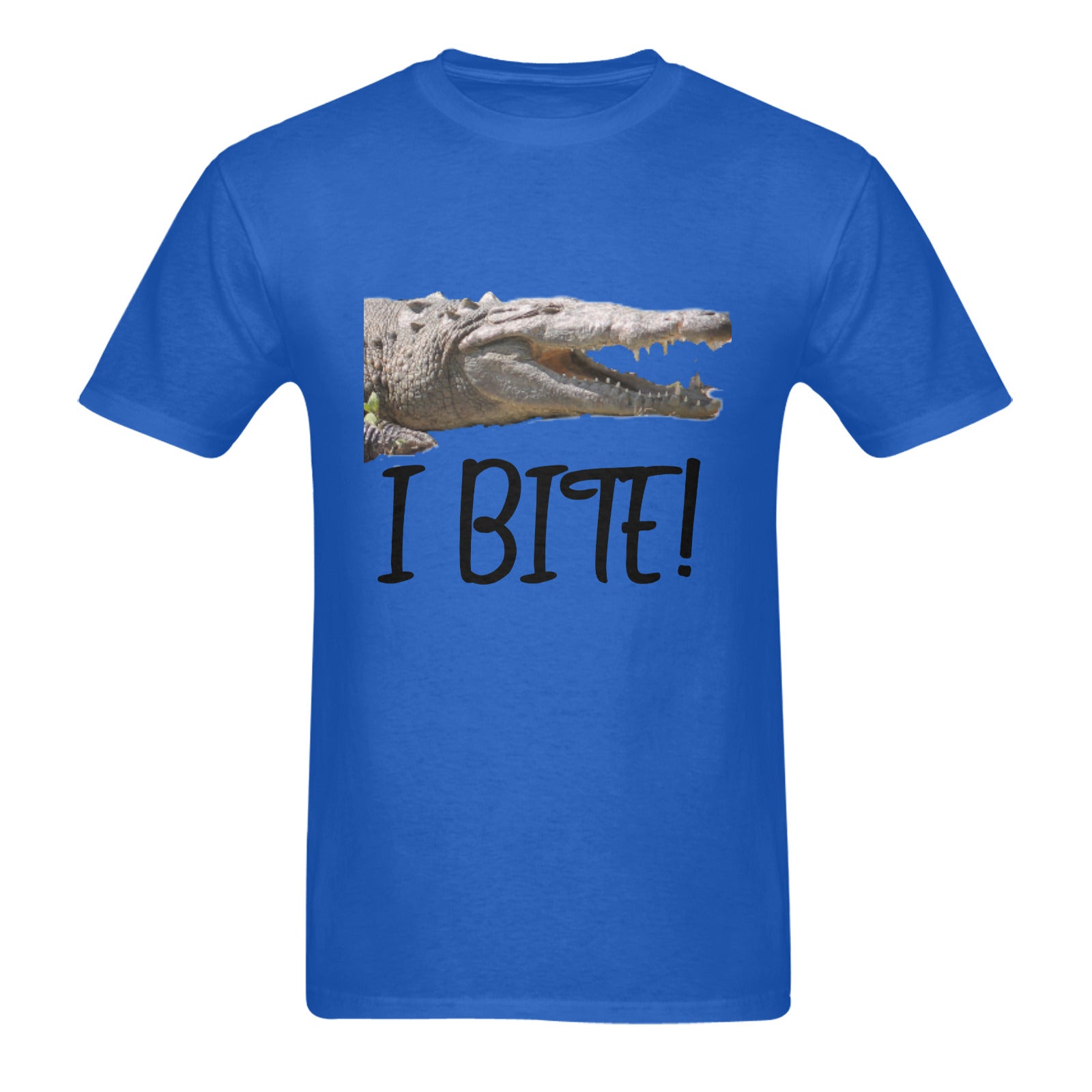 Men's Crocodile I Bite Heavy Cotton T-shirt (Made in USA）