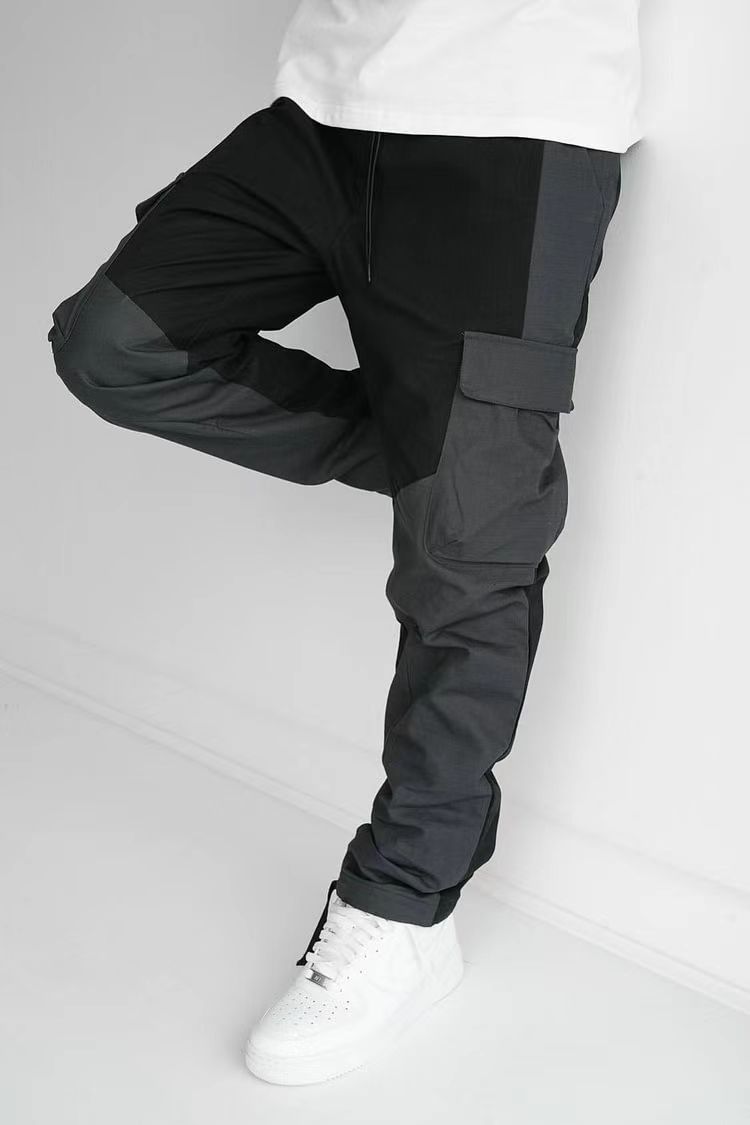 Men's Stitched Large Pocket Loose Ankle Pants