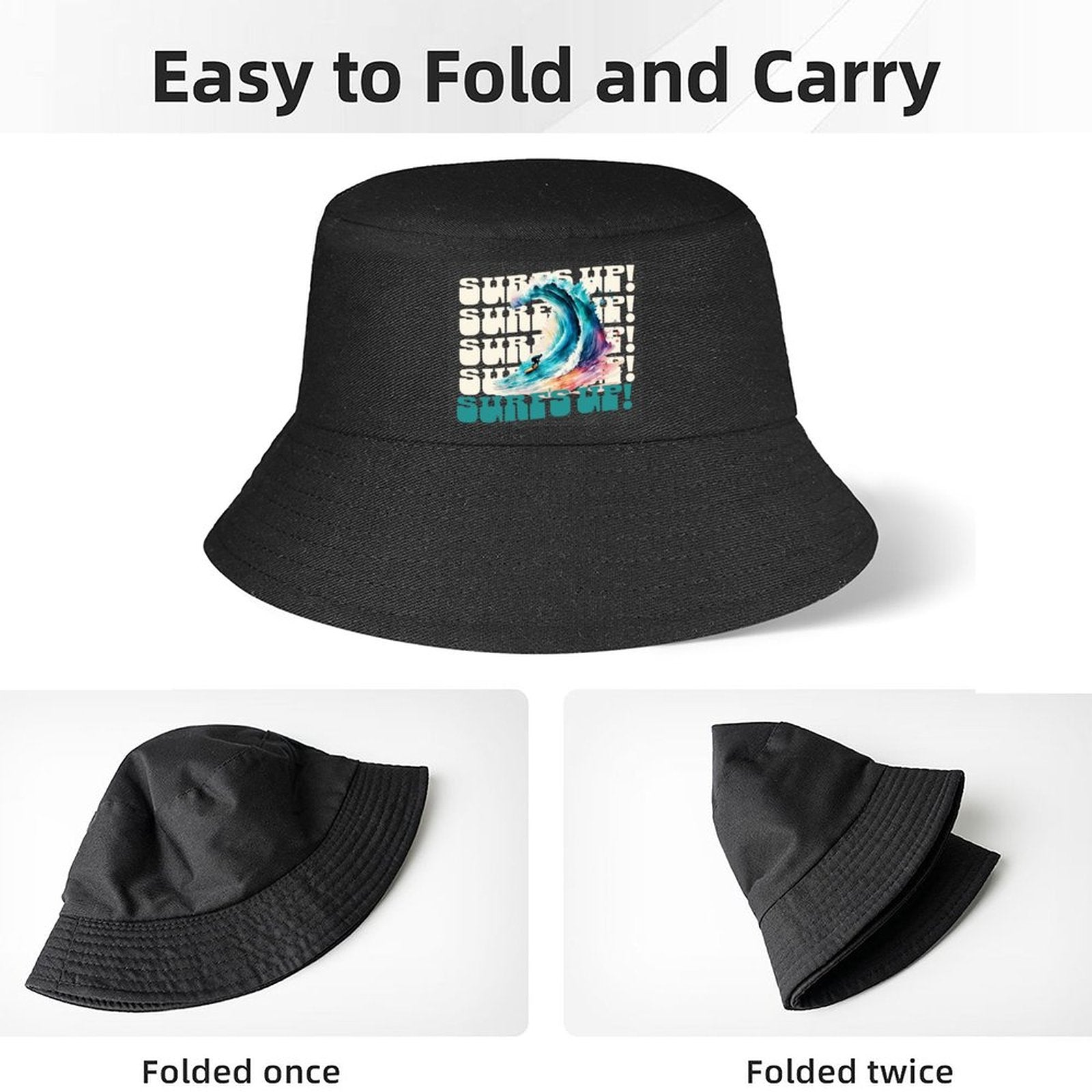 Surf's Up Bucket Hat for Women & Men (Front Printing)