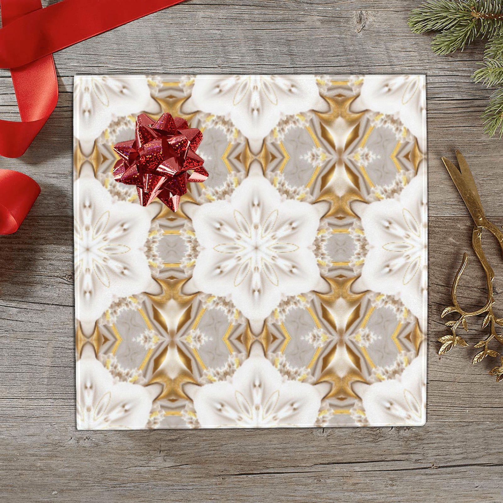 Gold Trim Custom  Gift Wrapping Paper 58