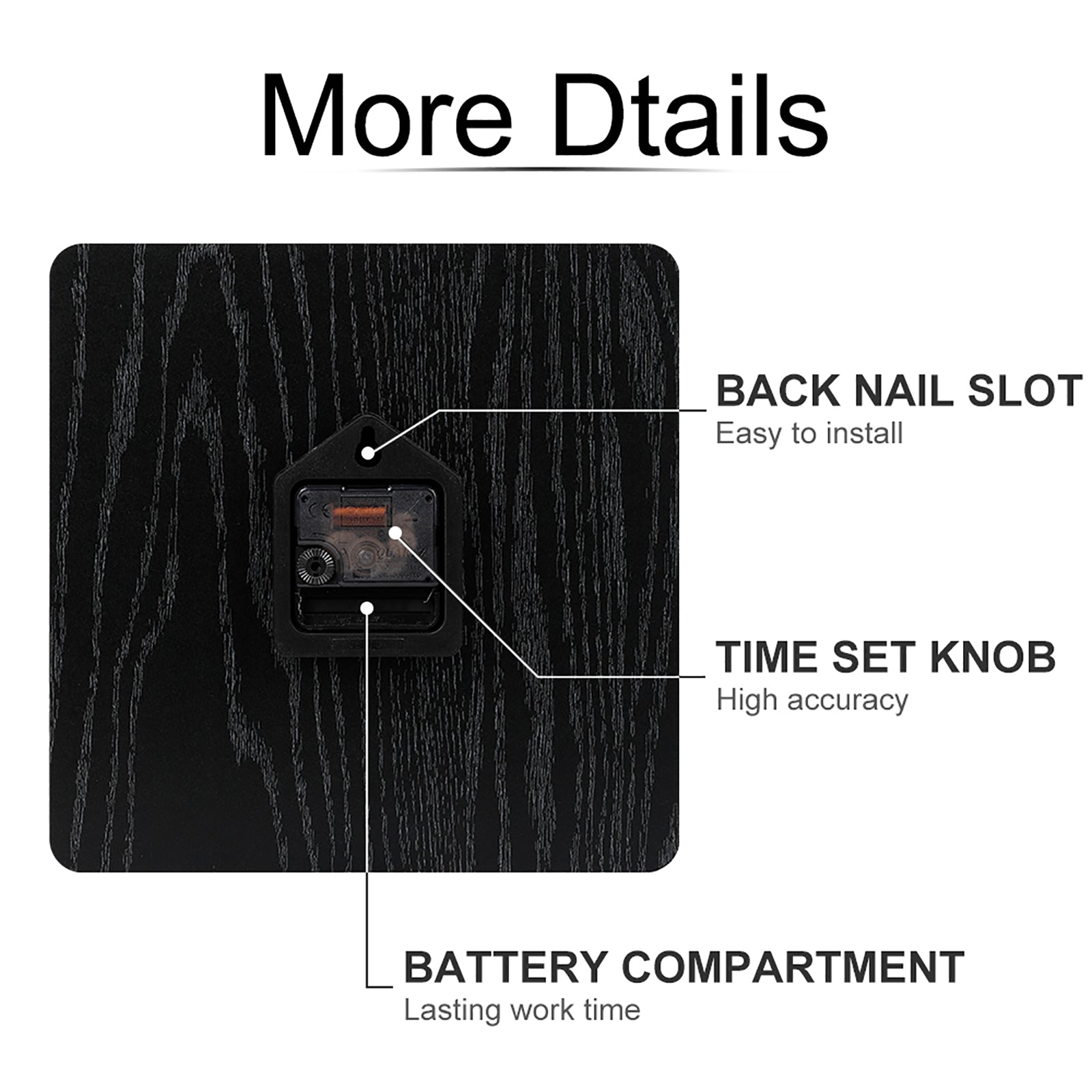 Groovy Butterfly Square Wall Clock with Numbers - Made in the USA