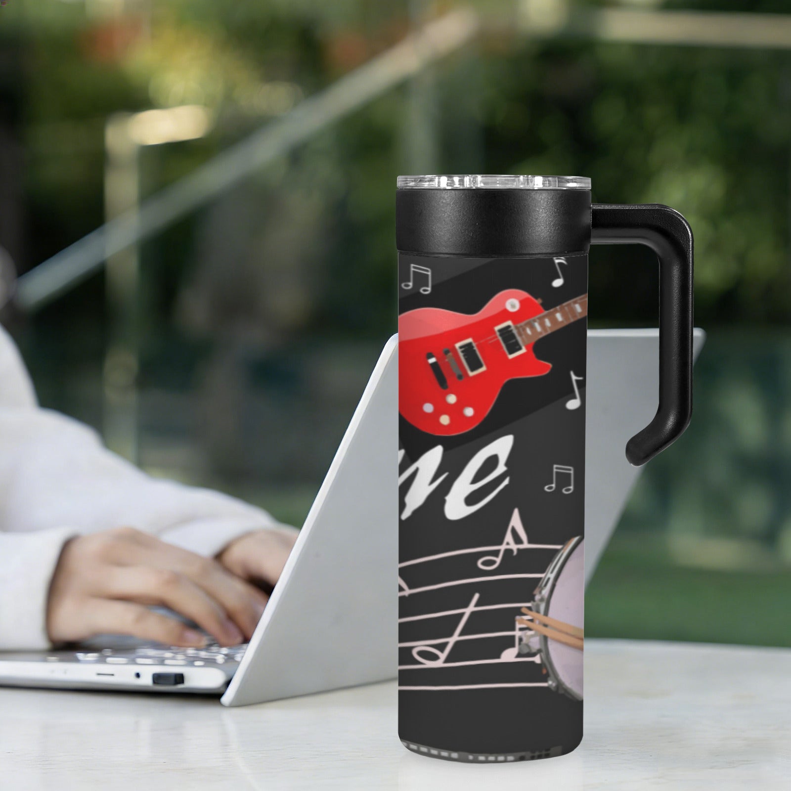 Crank Up the Volume 600ml Insulated Water Bottle with Screw On Handle