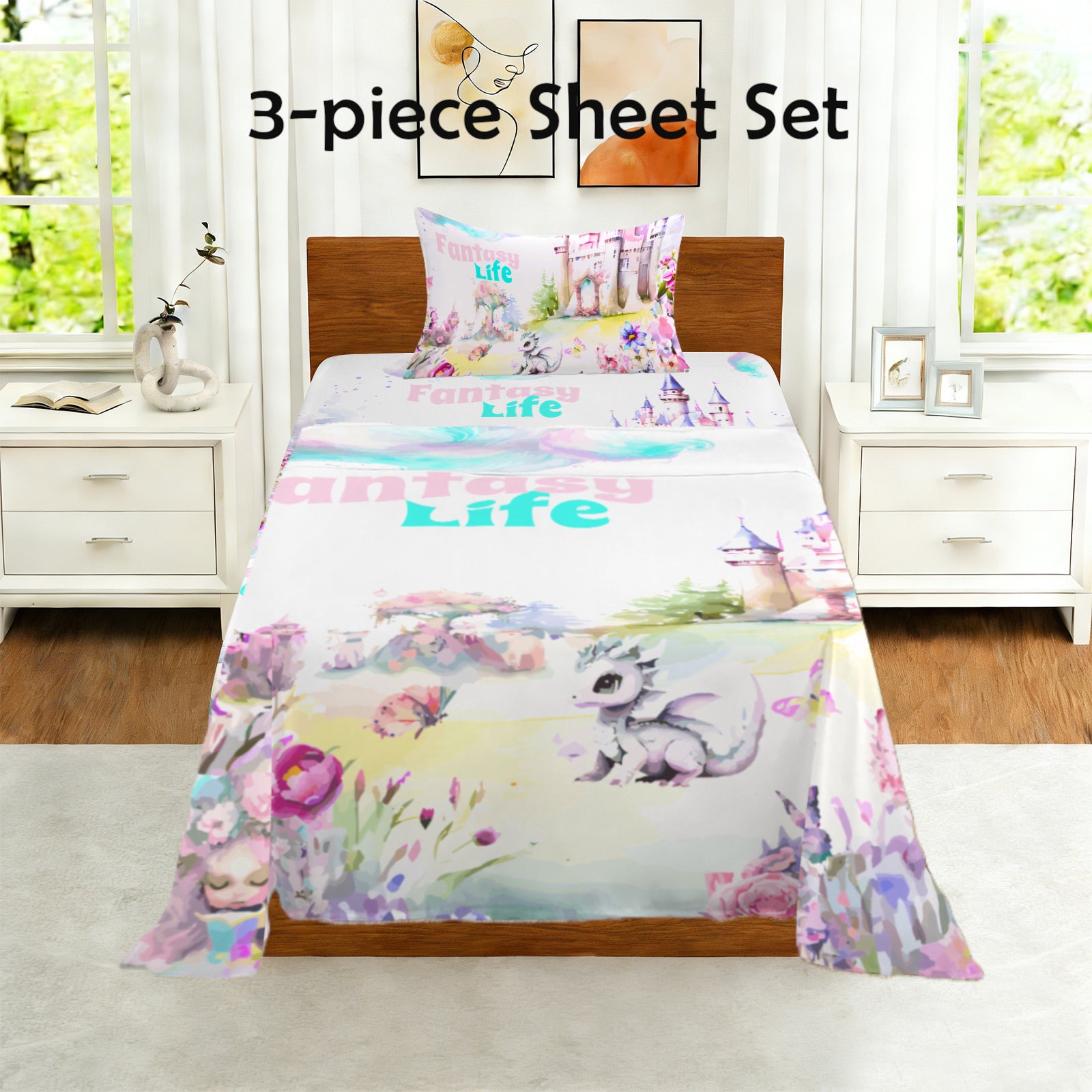Fantasy Life Twin Size Sheet Set - 3 pieces