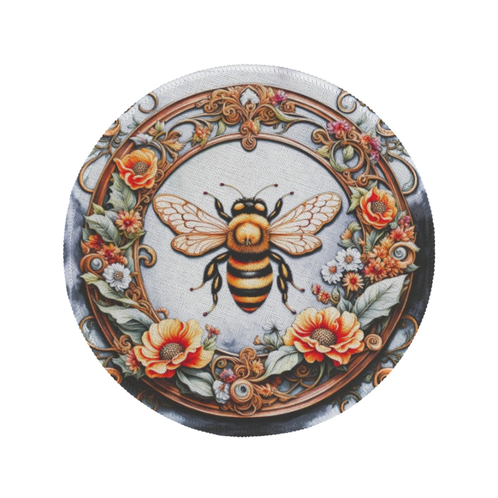 Bumble Bee in Frame Round Placemat (Made in USA)