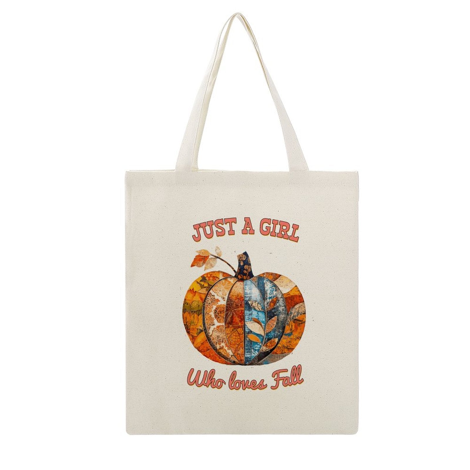 Just a Girl Who Loves Fall Pumpkins Canvas Tote Bag - 13.4