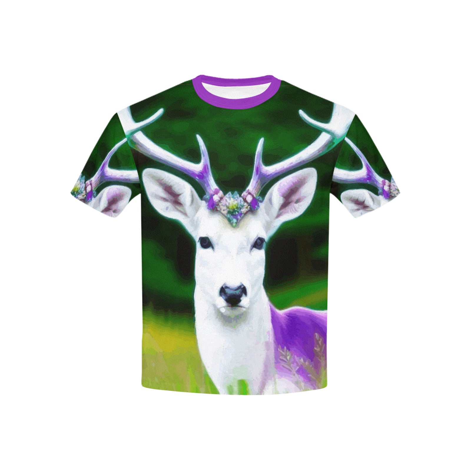 Child's Purple Deer with Antlers Printed T-shirt (Made in USA)