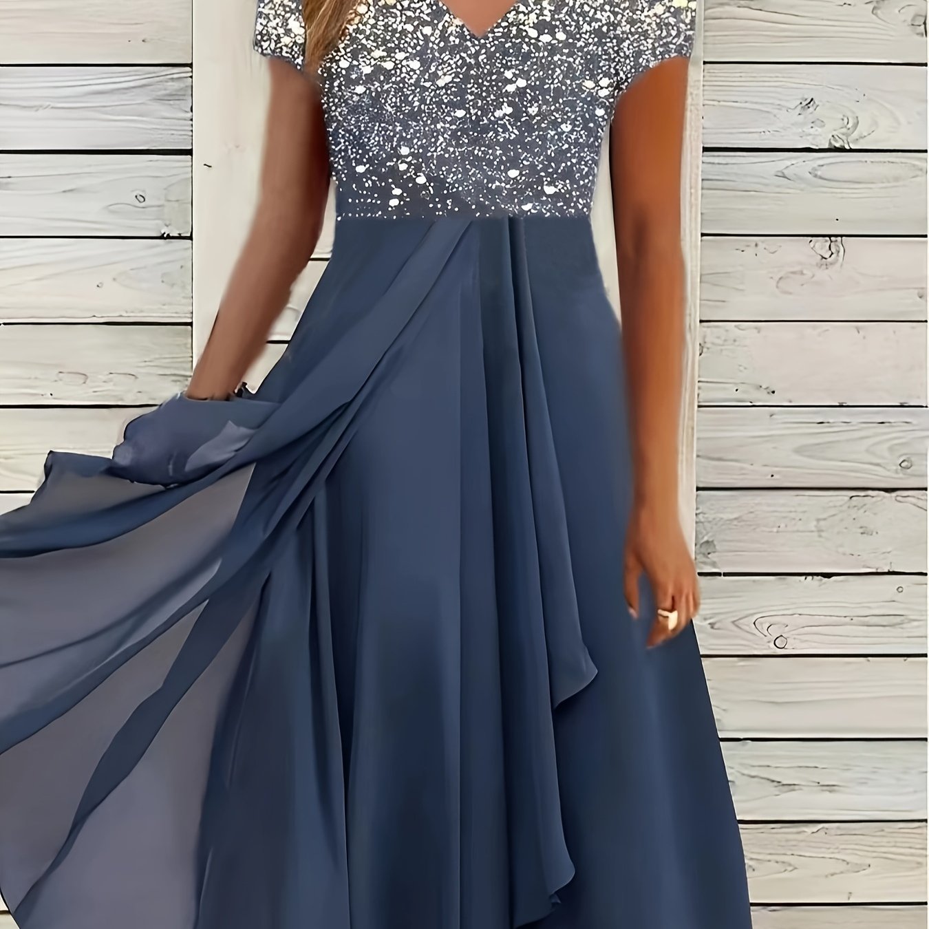 Chic Plus Size Casual Chiffon Dress