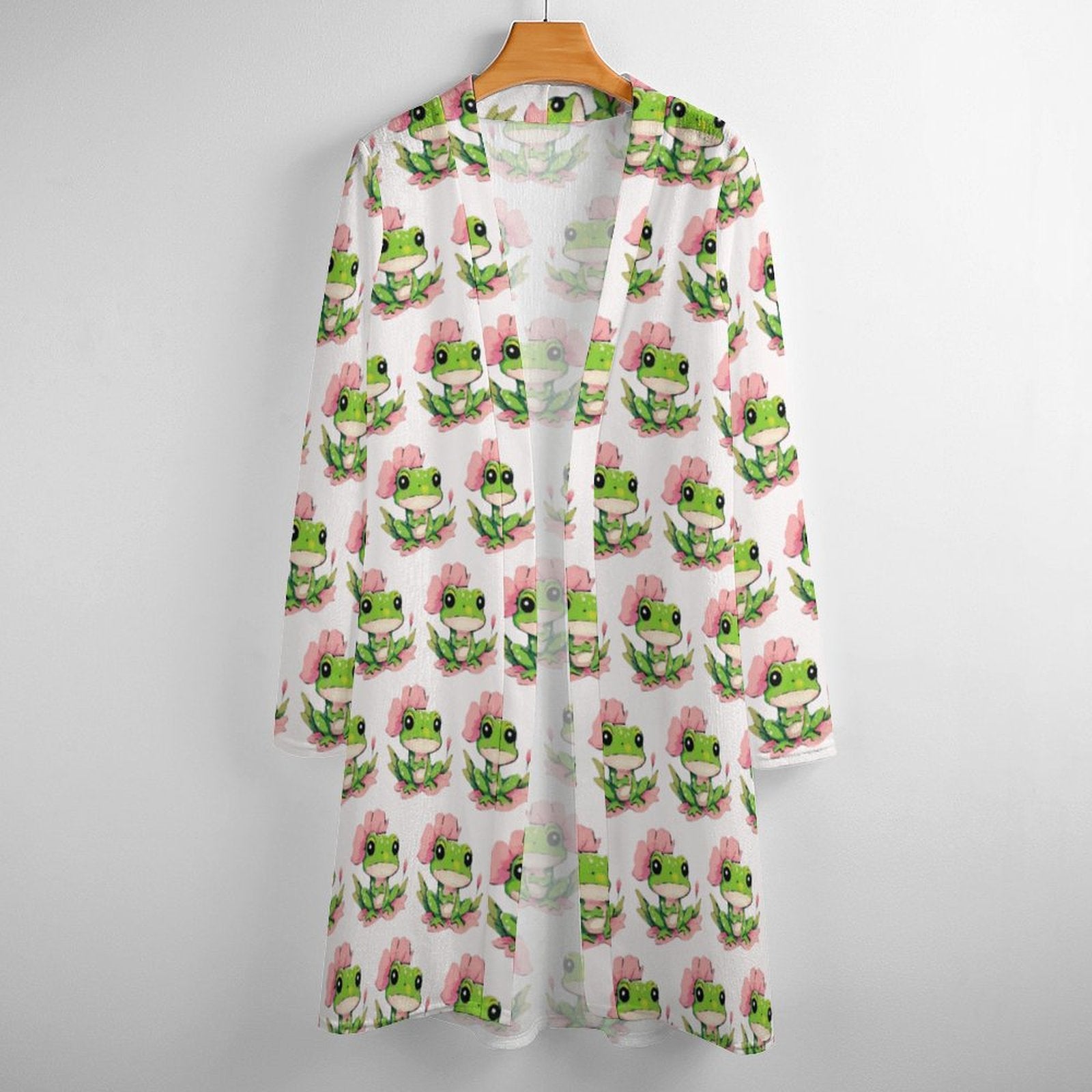 Women's Green Frog Mid-length Cardigan