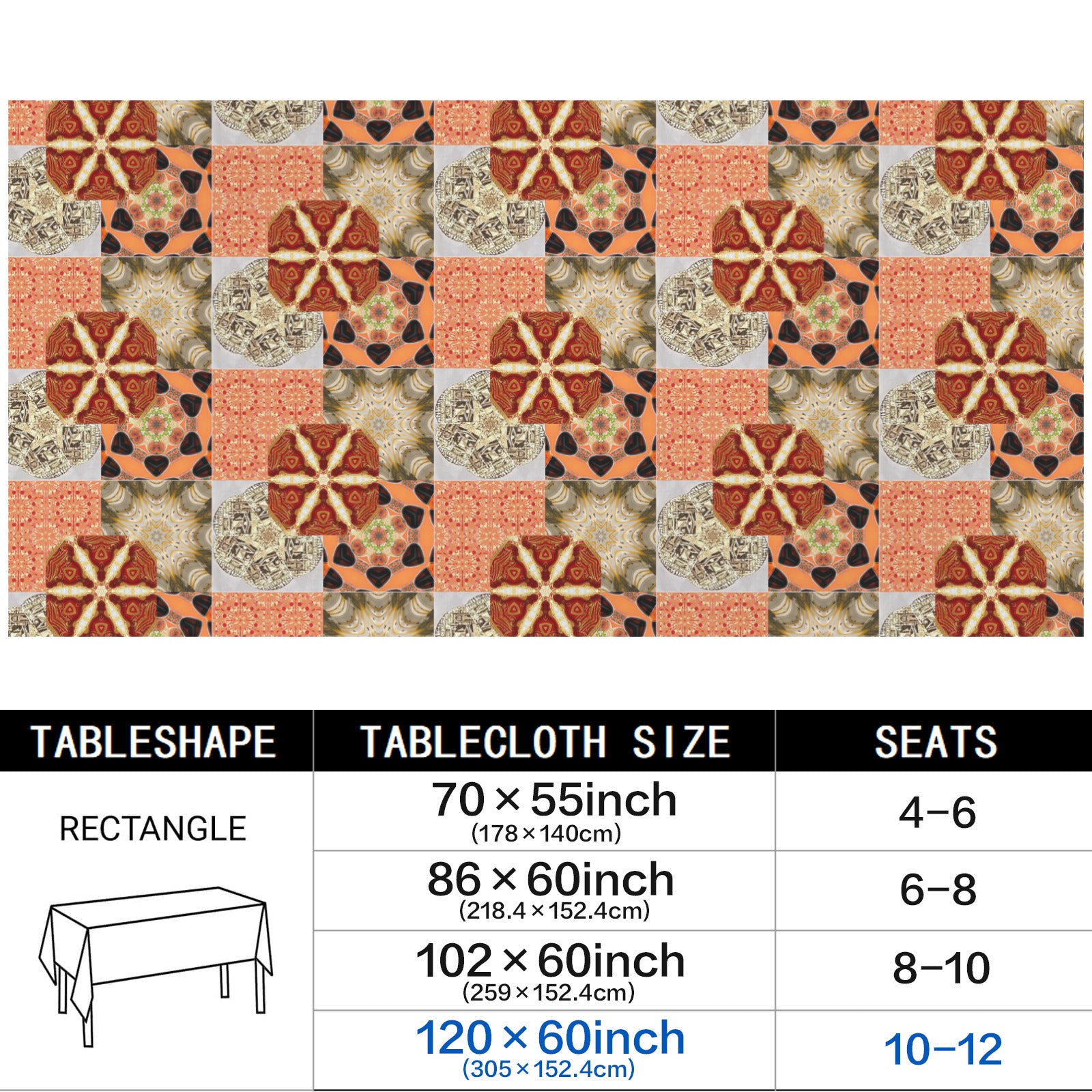 Heritage Revival Quilt Design Rectangular Tablecloth - 120