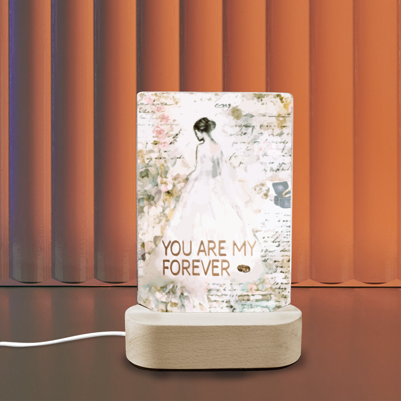 You Are My Forever Bride Acrylic Photo Panel with Lighted Stand (Made in USA)