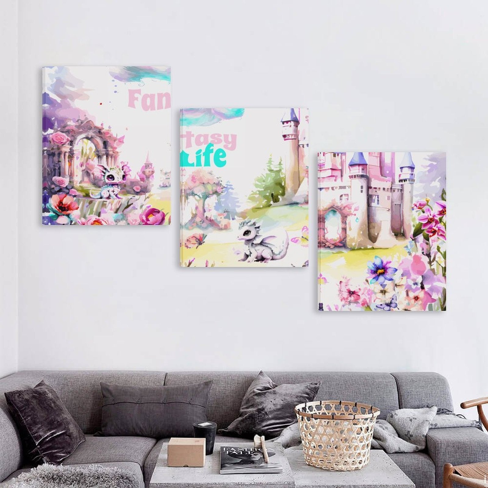 Fantasy Life Design 3-piece Wall Art with Decorative Frame - 16