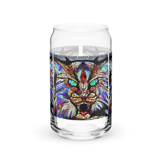 Stained Glass Wildcat Can-shaped glass 16 oz