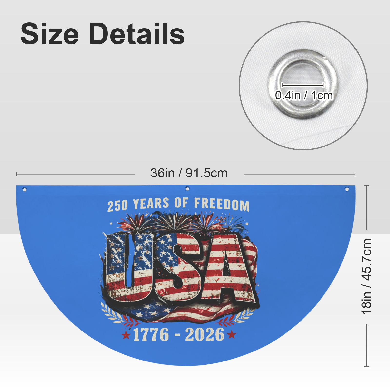 250 Years of Freedom Semi Circle Flag 36