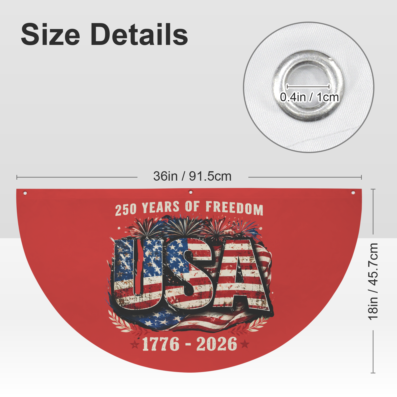 250 Years of Freedom Semi Circle Flag 36