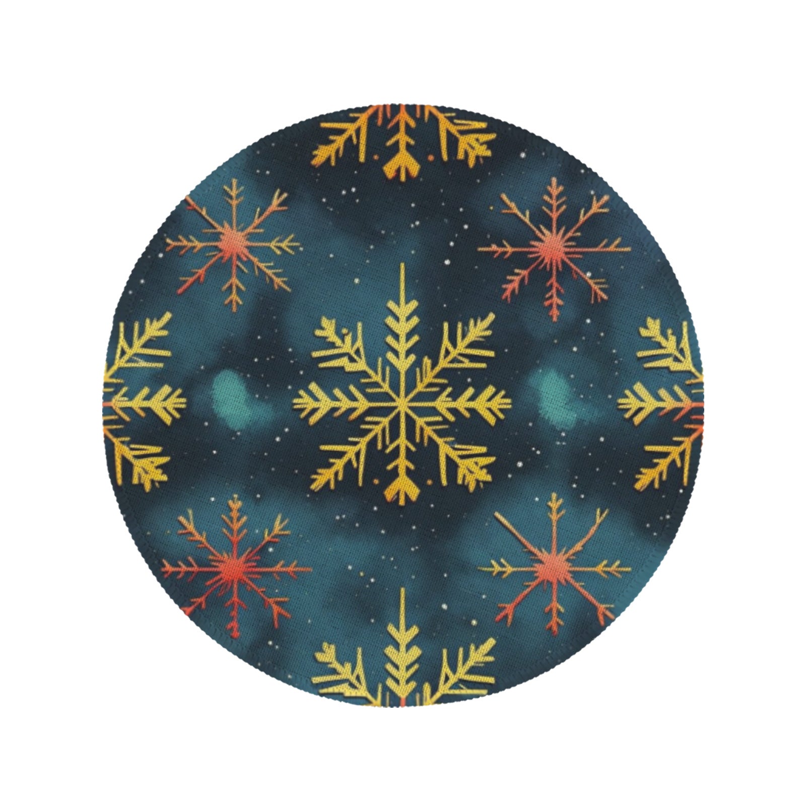 Snowflake Pattern with Bold Colors Round Placemat (Made in USA)