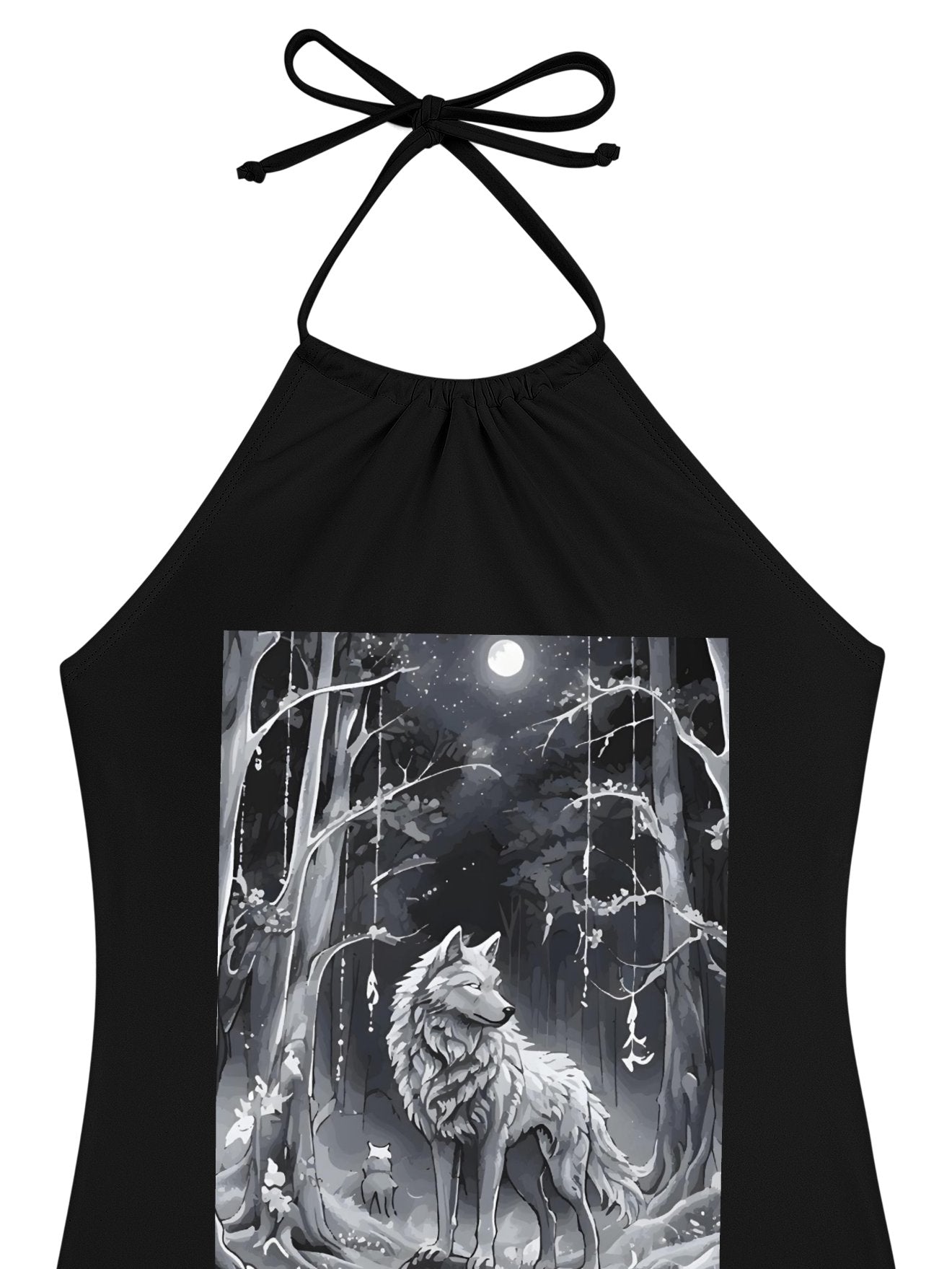Ethereal Wolf in the Moonlight Tankini Swimsuit with Shorts for Women (Front Printing)