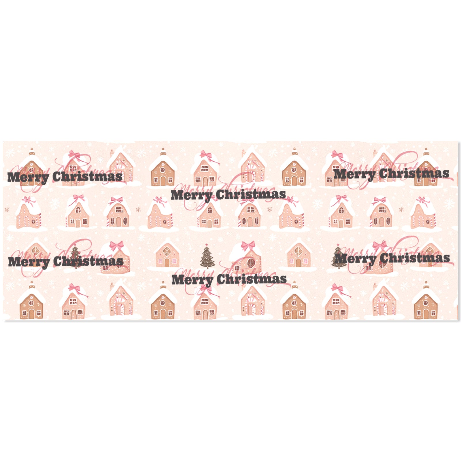 Christmas Pink Houses Custom Gift Wrapping Paper 58