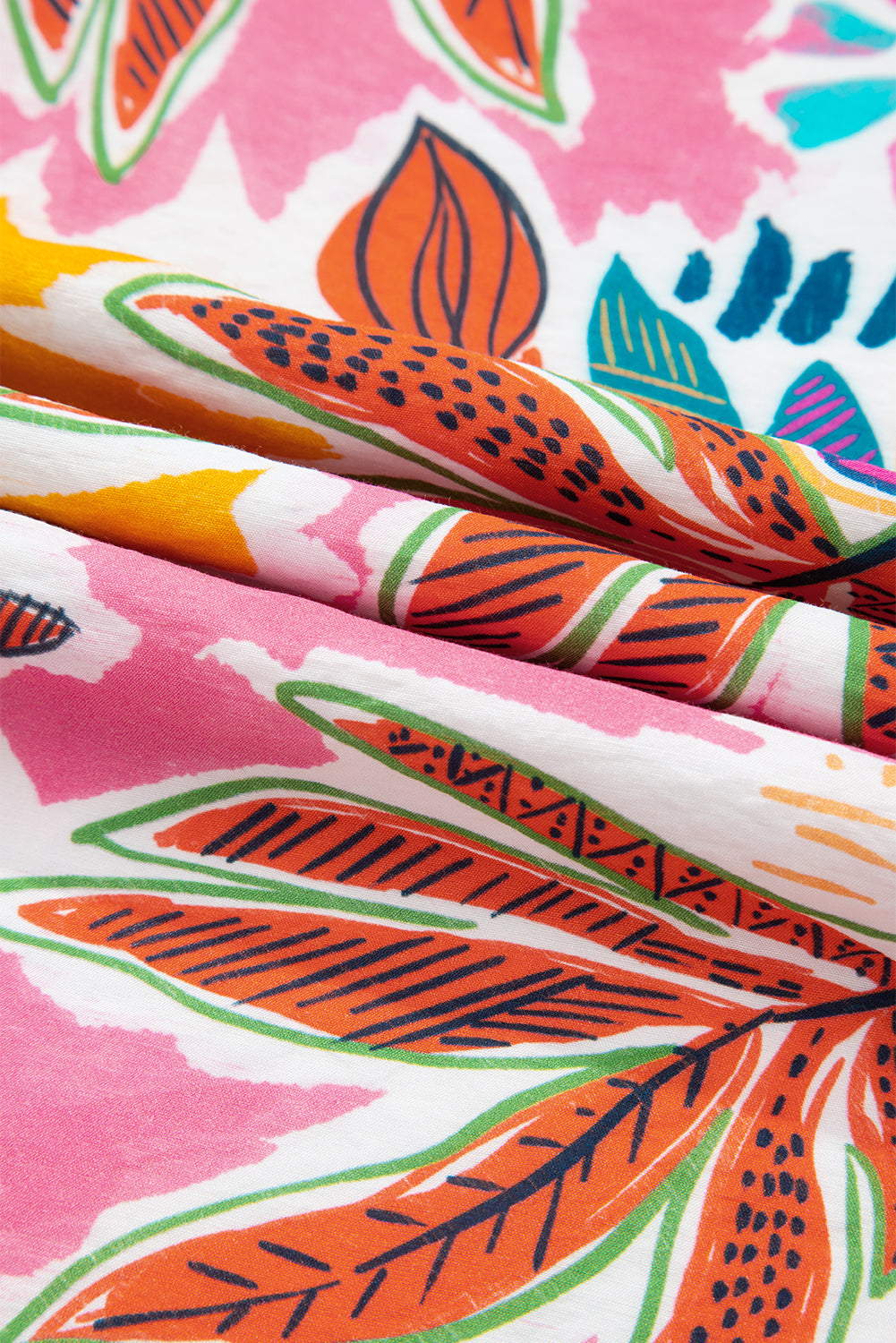 Floral Lace Trim 3/4 Sleeve Tie-Back Mini Dress