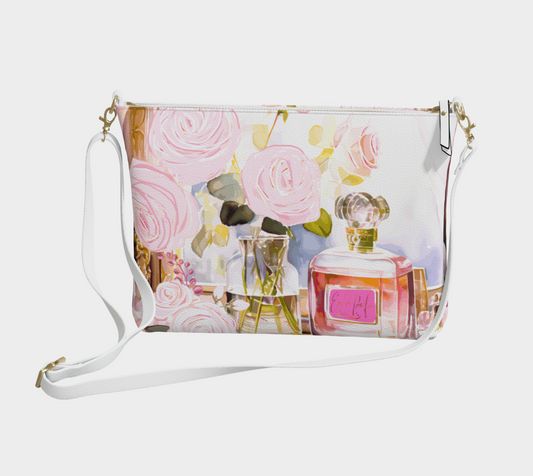 Eau de Parfume Pink Vegan Leather Crossbody Bag