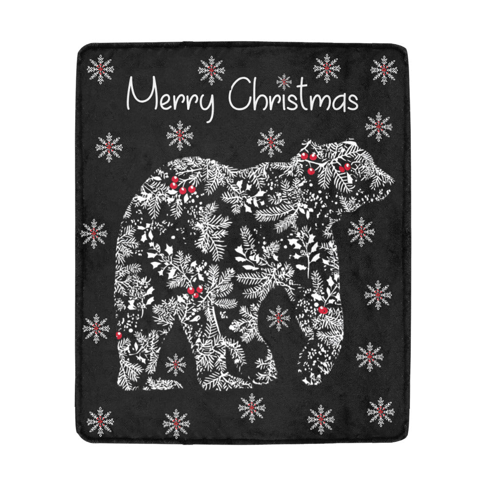 Merry Christmas Polar Bear Ultra-Soft Micro Fleece Blanket (Made in USA)