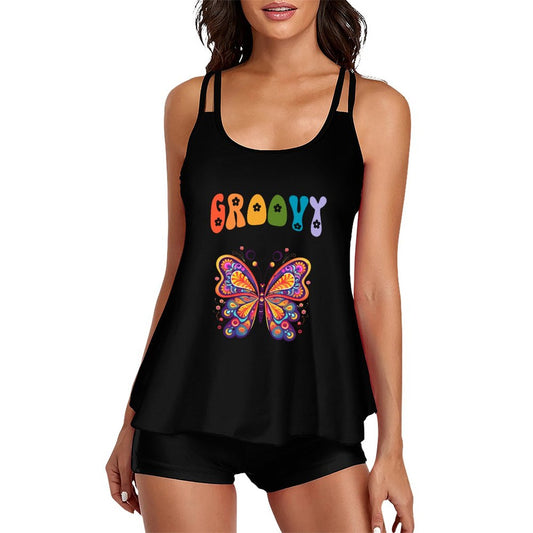 DTF Tankini Two-Piece Swimsuit for Women(Front Printing)