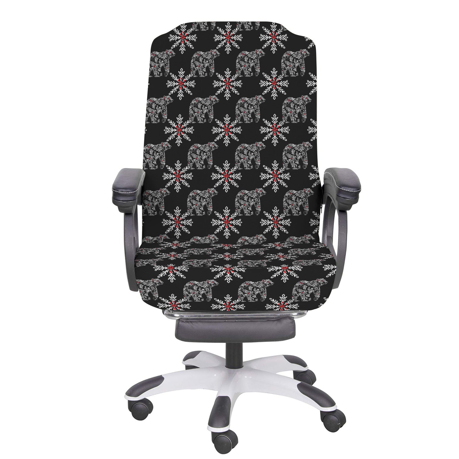 Chinoiserie Christmas Polar Bear Office Chair Cover (Made in USA)
