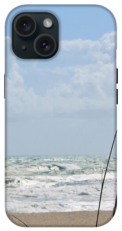 Cloudy Seaside with Tall Grasses - Phone Case