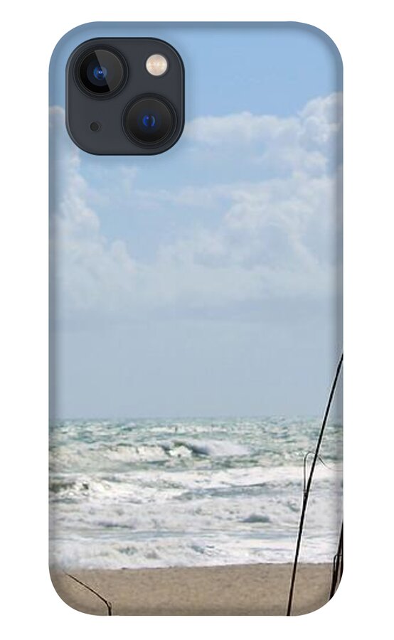 Cloudy Seaside with Tall Grasses - Phone Case