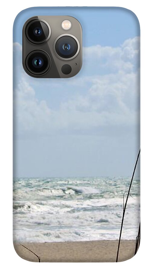 Cloudy Seaside with Tall Grasses - Phone Case