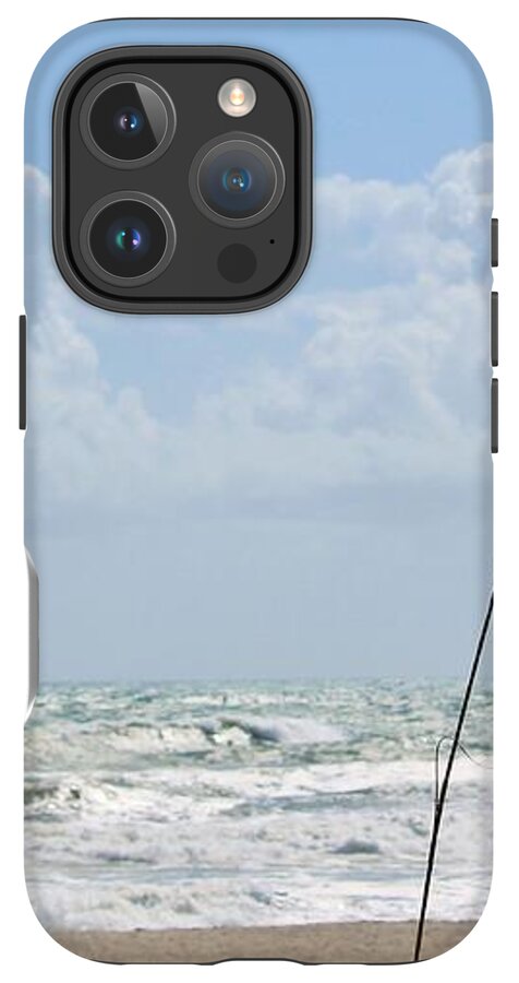 Cloudy Seaside with Tall Grasses - Phone Case