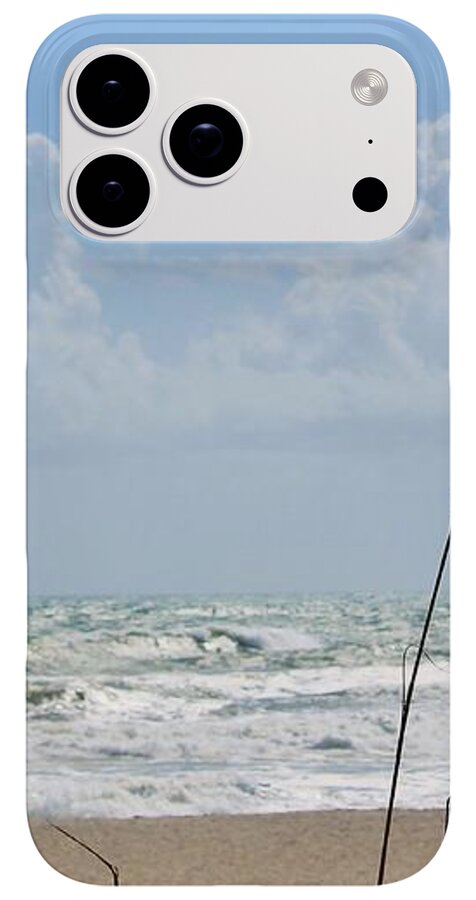 Cloudy Seaside with Tall Grasses - Phone Case
