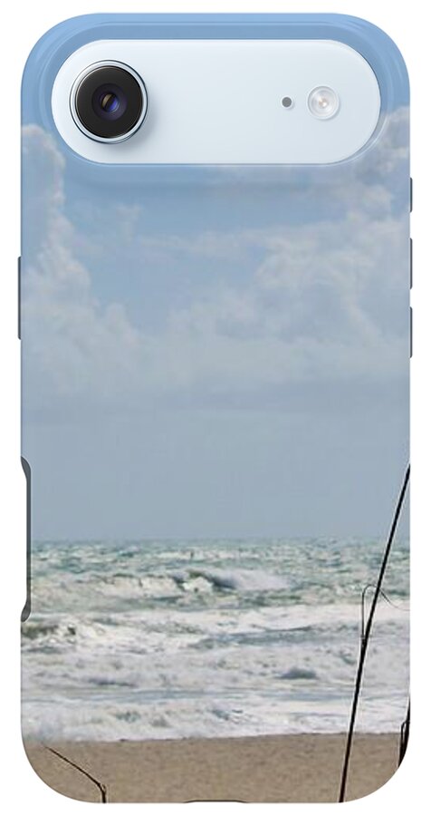 Cloudy Seaside with Tall Grasses - Phone Case