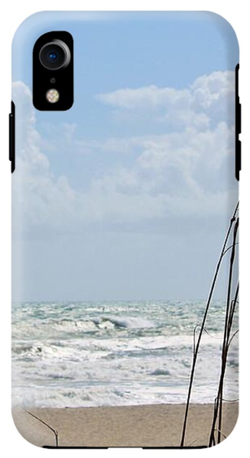 Cloudy Seaside with Tall Grasses - Phone Case