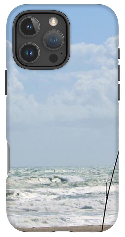 Cloudy Seaside with Tall Grasses - Phone Case