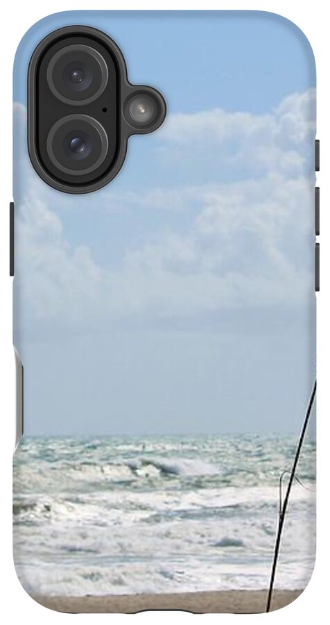 Cloudy Seaside with Tall Grasses - Phone Case