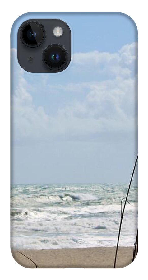 Cloudy Seaside with Tall Grasses - Phone Case