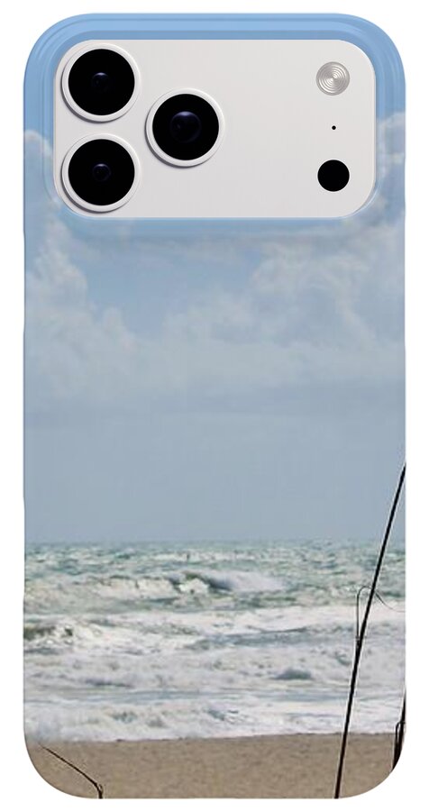 Cloudy Seaside with Tall Grasses - Phone Case