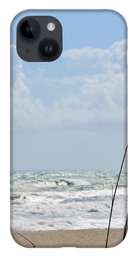 Cloudy Seaside with Tall Grasses - Phone Case