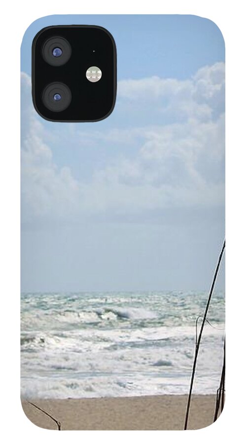Cloudy Seaside with Tall Grasses - Phone Case