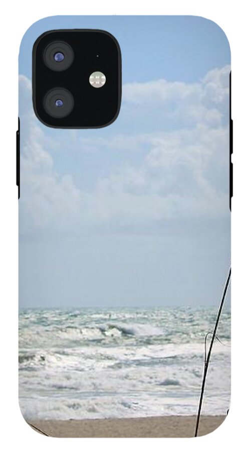 Cloudy Seaside with Tall Grasses - Phone Case