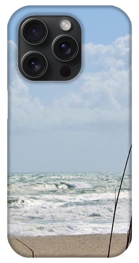 Cloudy Seaside with Tall Grasses - Phone Case
