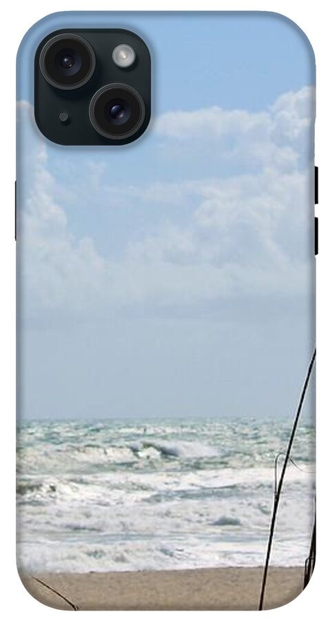 Cloudy Seaside with Tall Grasses - Phone Case