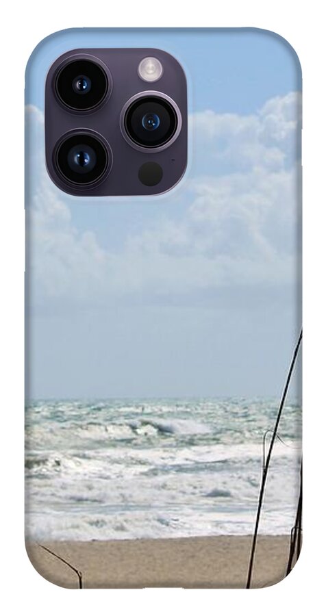 Cloudy Seaside with Tall Grasses - Phone Case