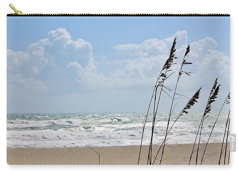 Cloudy Seaside with Tall Grasses - Zip Pouch