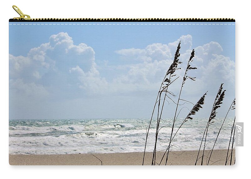 Cloudy Seaside with Tall Grasses - Zip Pouch