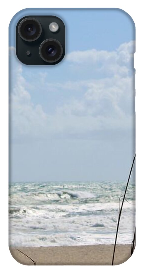 Cloudy Seaside with Tall Grasses - Phone Case