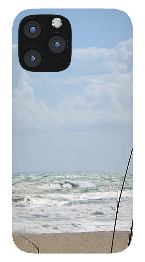 Cloudy Seaside with Tall Grasses - Phone Case