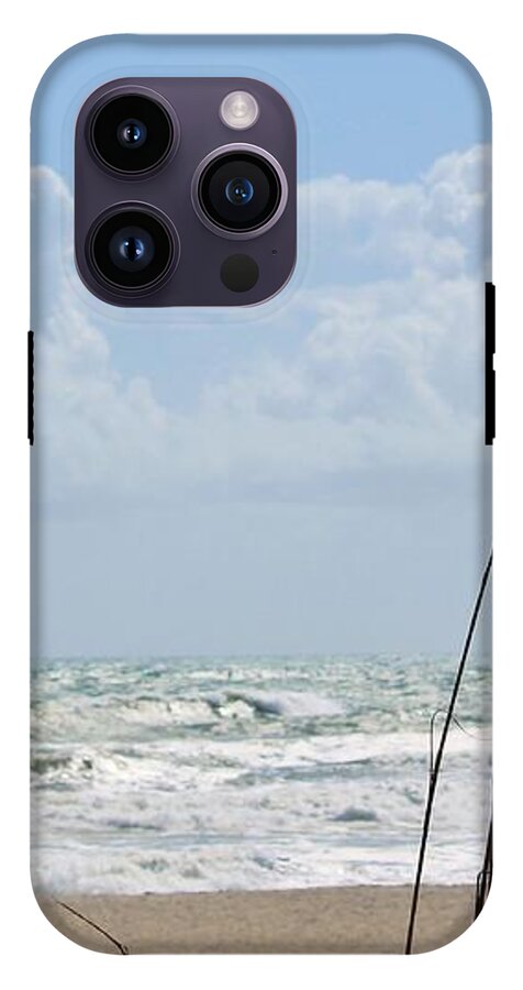 Cloudy Seaside with Tall Grasses - Phone Case
