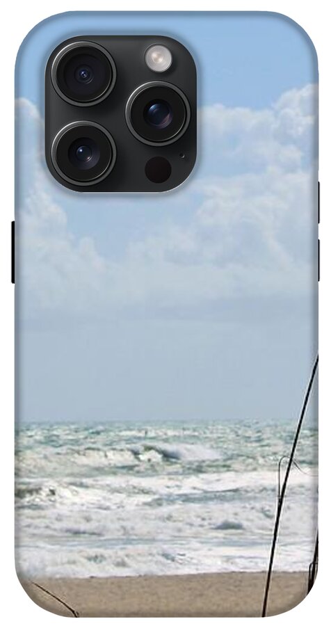 Cloudy Seaside with Tall Grasses - Phone Case